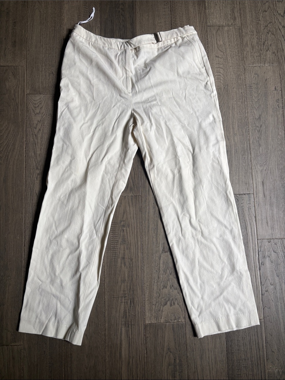 Lauren Ralph Lauren | Cream Straight-Leg Chinos Cotton Belted Size 16